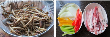 干锅茶树菇步骤1-2
