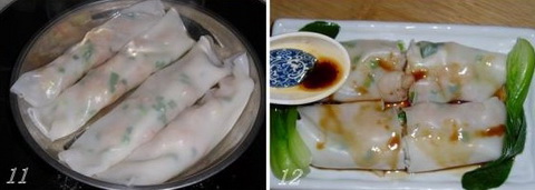 广式虾肉肠粉的做法步骤11-12